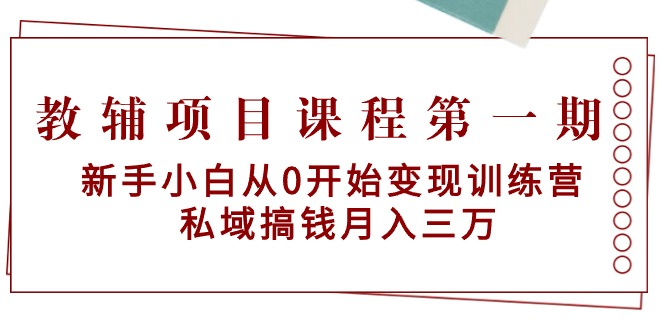 ：新手小白从0开始变现训练营  私域搞钱月入三万