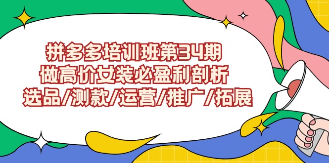 ：做高价女装必盈利剖析  选品/测款/运营/推广/拓展