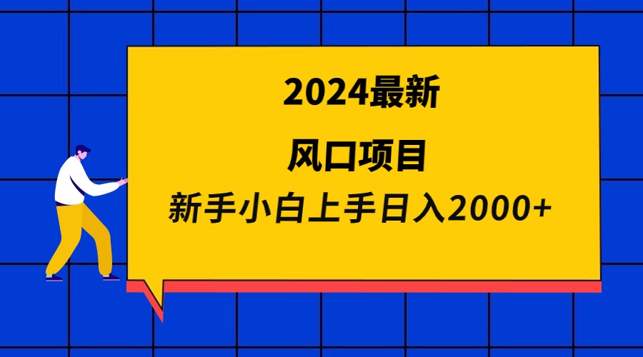 2024最新风口项目 新手小白日入2000+