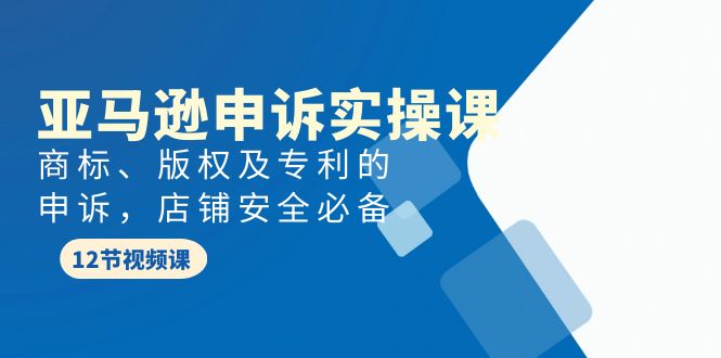 亚马逊-申诉实战课，​商标、版权及专利的申诉，店铺安全必备