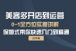 美客多-开店到运营0-1全方位实战讲解 保姆式带你快速入门到精通（28节）