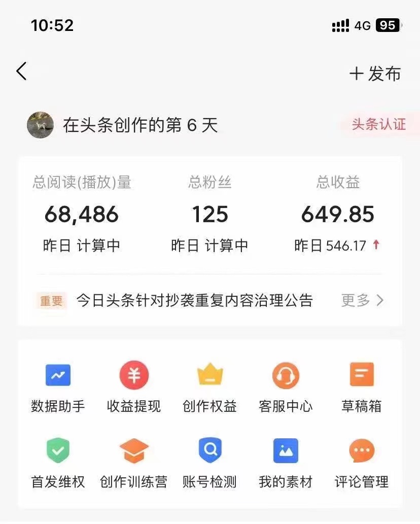 利用AI工具无脑复制粘贴撸头条收益 每天2小时 稳定月入5000+互联网入门…