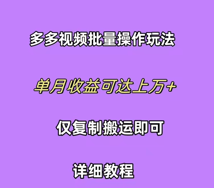 拼多多视频带货快速过爆款选品教程 每天轻轻松松赚取三位数佣金 小白必备