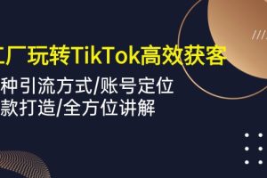 外贸工厂玩转TikTok高效获客，多种引流方式/账号定位/爆款打造/全方位讲解