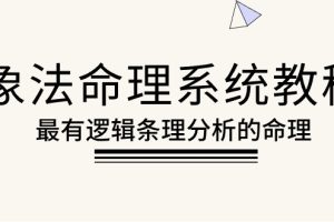 象法命理系统教程，最有逻辑条理分析的命理（56节课）