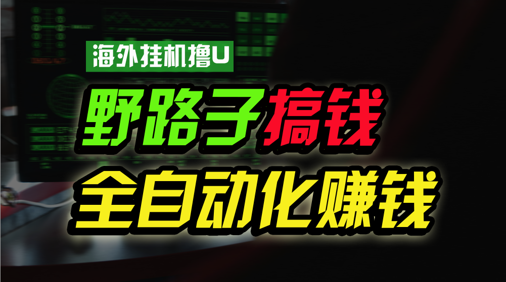 海外挂机撸U新平台，日赚8-15美元，全程无人值守，可批量放大，工作室…