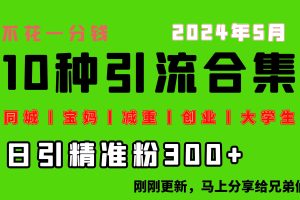 0投入，每天搞300+“同城、宝妈、减重、创业、大学生”等10大流量！