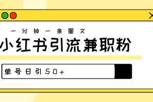 爆粉秘籍！30s一个作品，小红书图文引流高质量兼职粉，单号日引50+