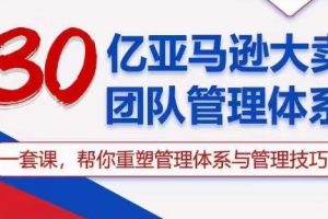 30亿 亚马逊 大卖团队管理体系，一套课，帮你重塑管理体系与管理技巧