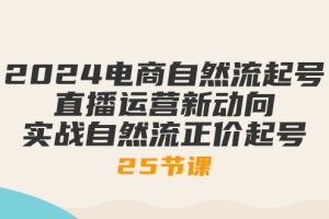 2024电商自然流起号，直播运营新动向 实战自然流正价起号-25节课