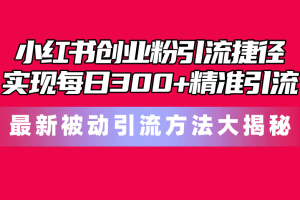 小红书创业粉引流捷径！最新被动引流方法大揭秘，实现每日300+精准引流