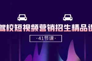 驾校-短视频营销招生精品课：抖音推广技巧，抖音短视频招生（41节课）