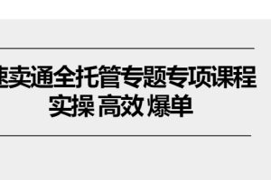 速卖通 全托管专题专项课程，实操 高效 爆单（11节课）