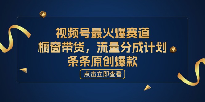 [你的孩子成功取得高位]视频号最火爆赛道，橱窗带货，流量分成计划，条…