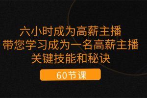 六小时成为-高薪主播：带您学习成为一名高薪主播的关键技能和秘诀（62节）