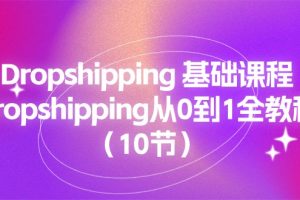 Dropshipping 基础课程，Dropshipping从0到1全教程（10节）