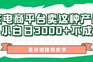 最新在电商平台发布这种产品，新手小白日入3000+不成问题，最详细赚钱教学