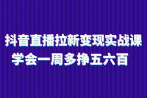 抖音直播拉新变现实操课，学会一周多挣五六百（15节课）