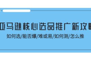 亚马逊核心选品推广新攻略！如何选/能否爆/难或易/如何测/怎么推