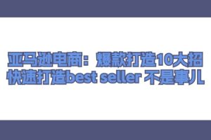 亚马逊电商：爆款打造10大招，快速打造best seller 不是事儿