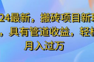 2024最近，搬砖收益新玩法，动动手指日入300+，具有管道收益