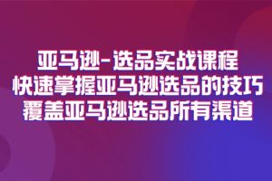 亚马逊-选品实战课程，快速掌握亚马逊选品的技巧，覆盖亚马逊选品所有渠道