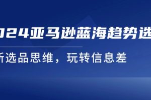 2024亚马逊蓝海趋势选法，全新选品思维，玩转信息差