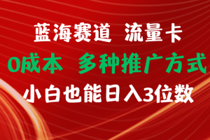 蓝海赛道 流量卡 0成本 小白也能日入三位数