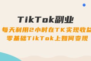 TikTok副业：每天利用2小时在TK实现收益，零基础TikTok上如何变现，34节程