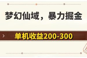 梦幻仙域暴力掘金 单机200-300没有硬性要求