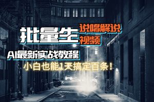 【AI最新实战教程】日入600+，批量生成说唱解说视频，小白也能1天搞定百条