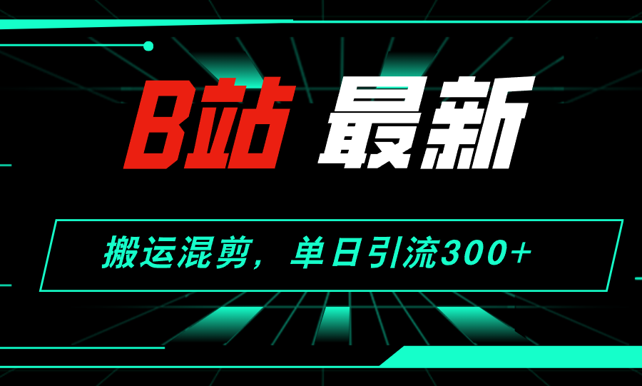 （12085期）B站最新，搬运混剪，单日引流300+创业粉