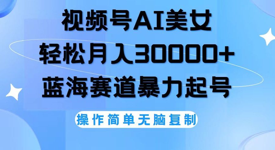 （12125期）视频号AI美女跳舞，轻松月入30000+，蓝海赛道，流量池巨大，起号猛，无…