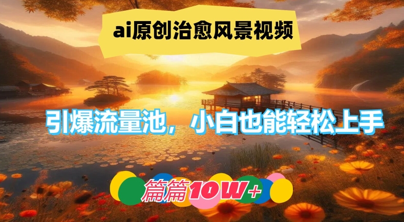 ai原创治愈风景视频，引爆流量池，小白也能轻松上手，篇篇10w+