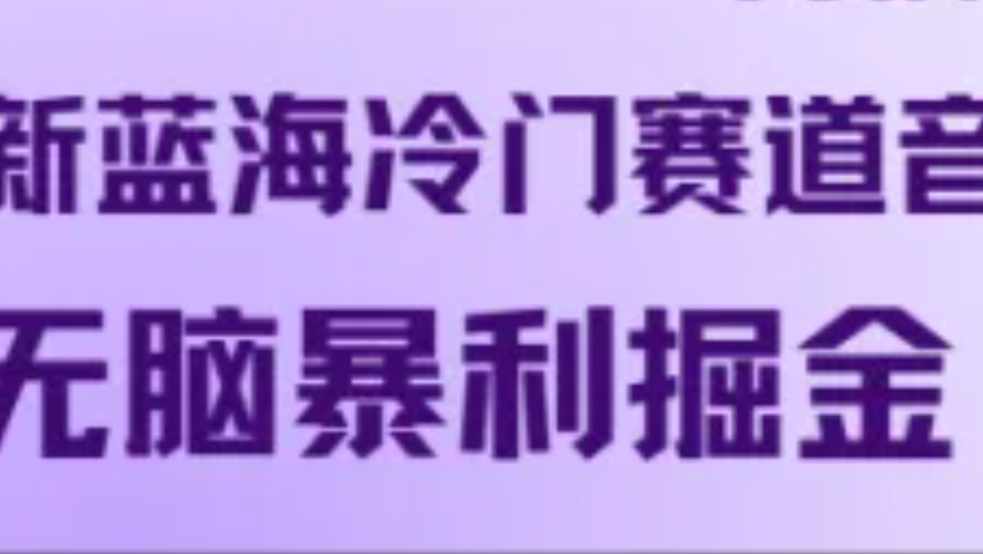 最新蓝海冷门赛道音频，无脑暴利掘金