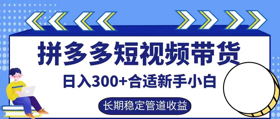 拼多多短视频带货日入300+保姆级实操账户展示